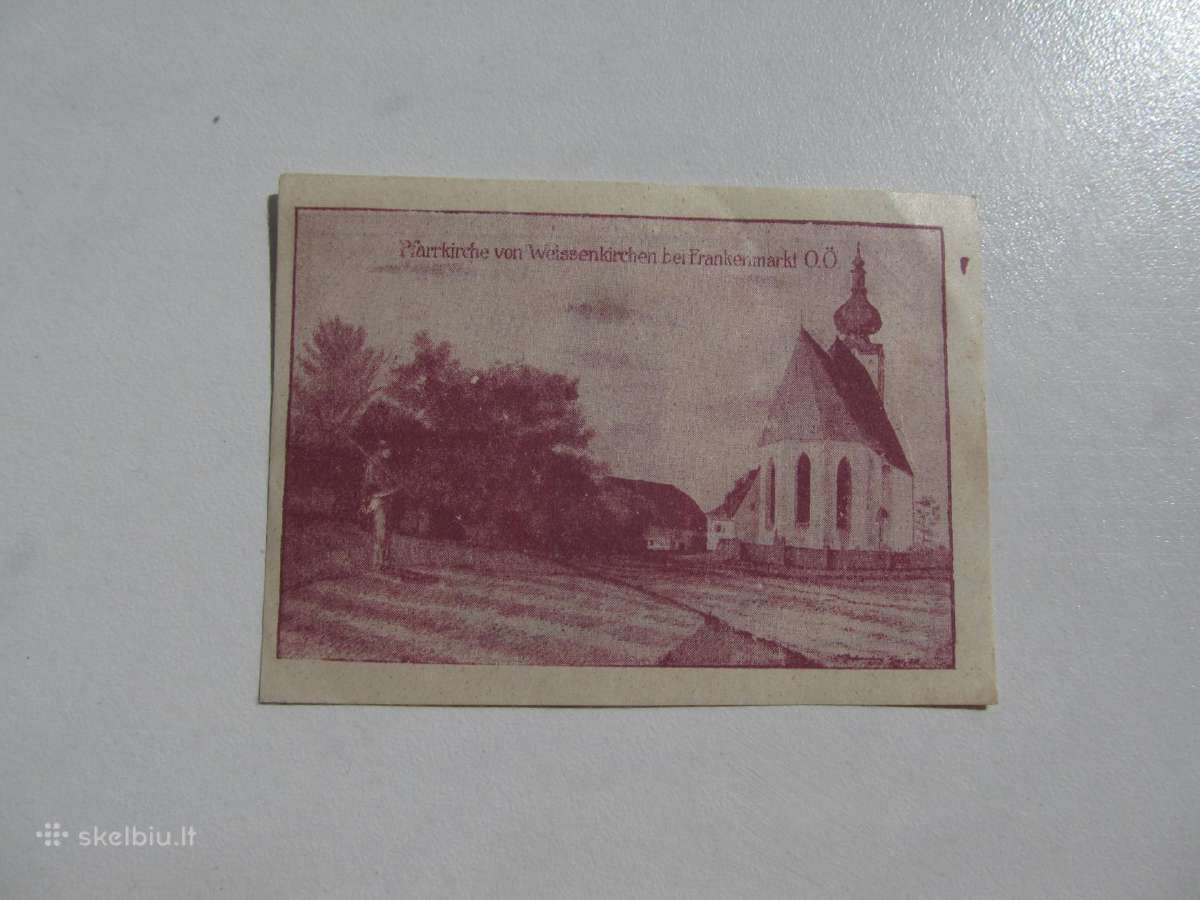Notgeldas 50 heleriu,veisenkirchen Austrija , 1920 - nuotraukos Nr. 2