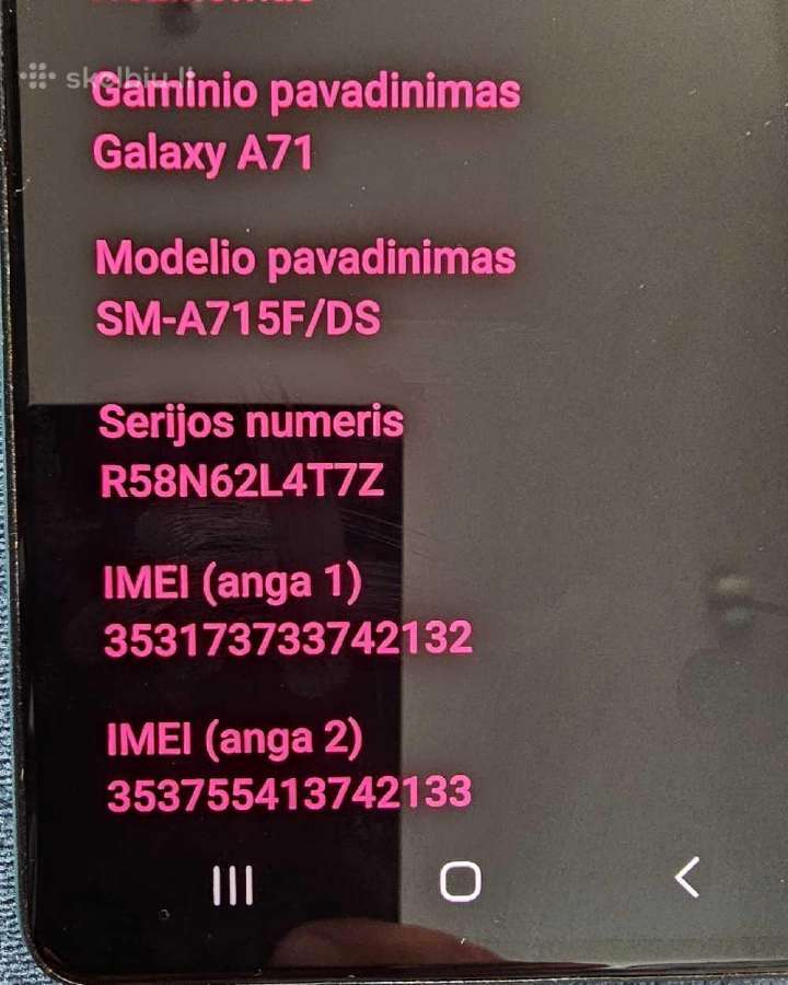 Parduodu naudotą, gero stovio galaxy A71 telefoną. - nuotraukos Nr. 3