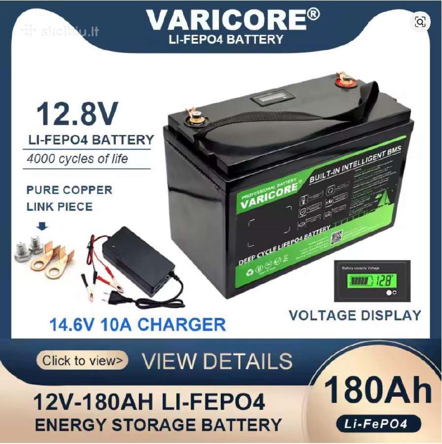 Varicore Lifepo4 akumuliatoriai 12/24v 32ah-180ah - nuotraukos Nr. 7