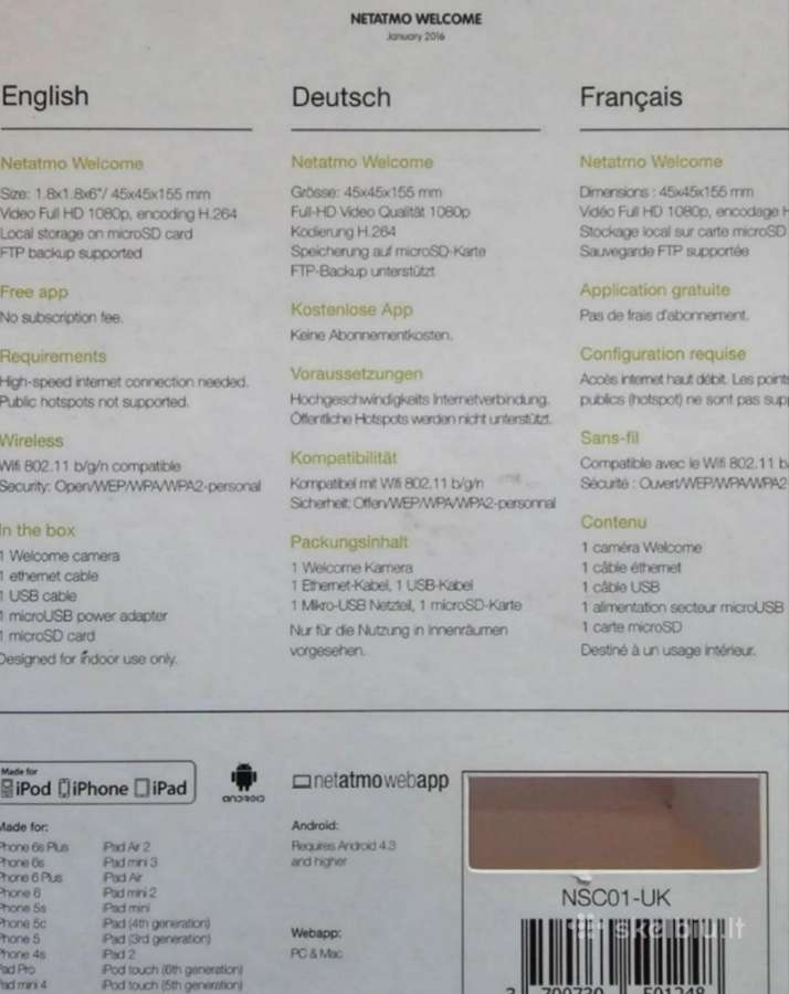 Netatmo išmanioji vidaus kamera - nuotraukos Nr. 3