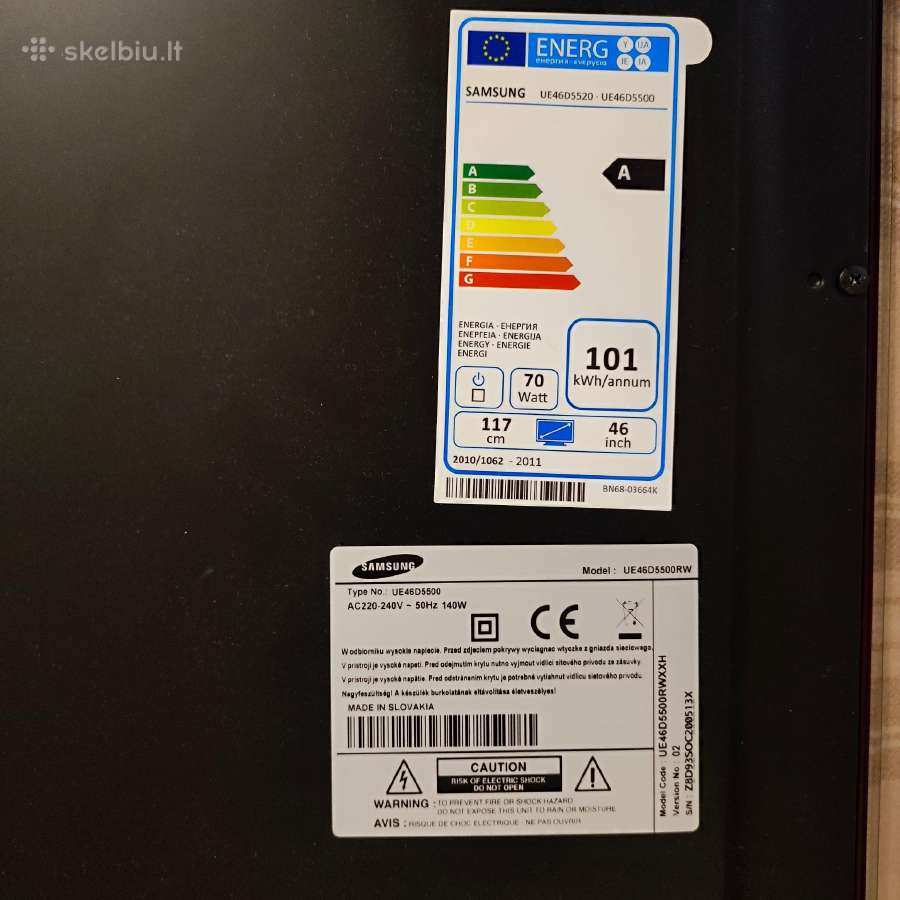 Samsung televizorius Ue46d5500 - nuotraukos Nr. 2