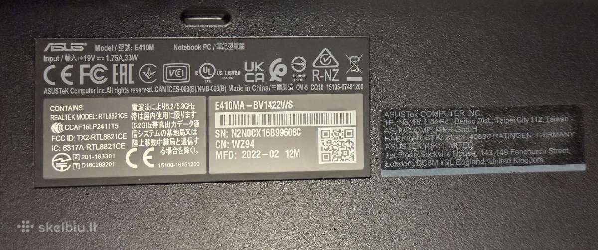 Biudžetinis nešiojamas kompiuteris Asus E410ma 14" - nuotraukos Nr. 6