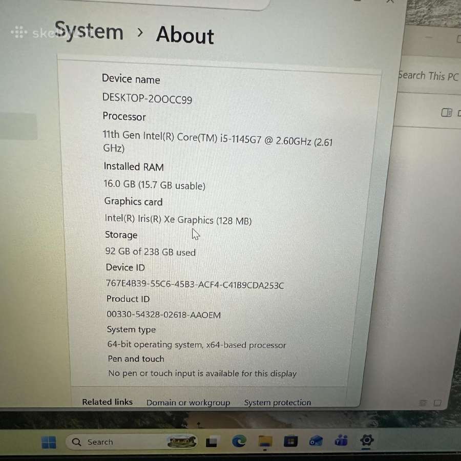 Lenovo Thinkpad T14s Gen2 I5-1145g7 16gb 256ssd 14 - nuotraukos Nr. 7
