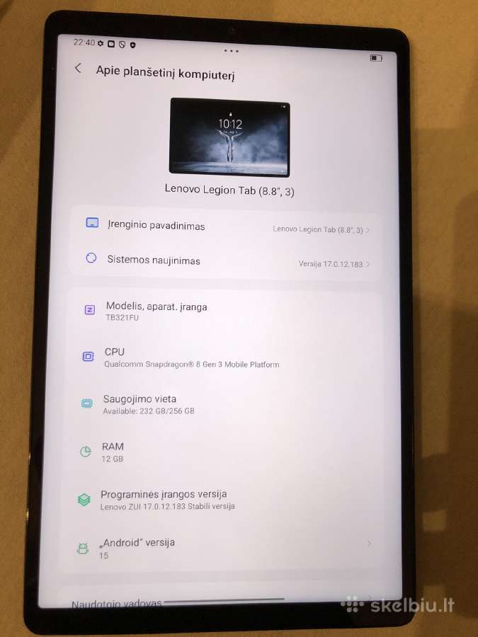 Lenovo Legion Tab 8.8 - nuotraukos Nr. 4