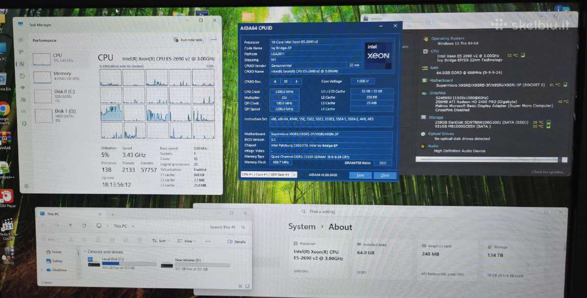 X9dai+ 2xe5-2690v2 + 128gb RAM Ddr3 Ecc - nuotraukos Nr. 15