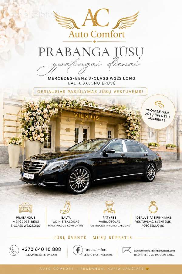 Automobilių nuoma vestuvėms MB S Klasės - nuotraukos Nr. 30