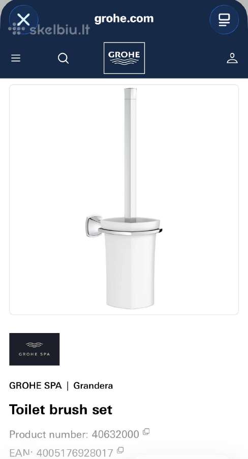 Grohe Grandera 40632000 WC šepetys su laikikliu - nuotraukos Nr. 2