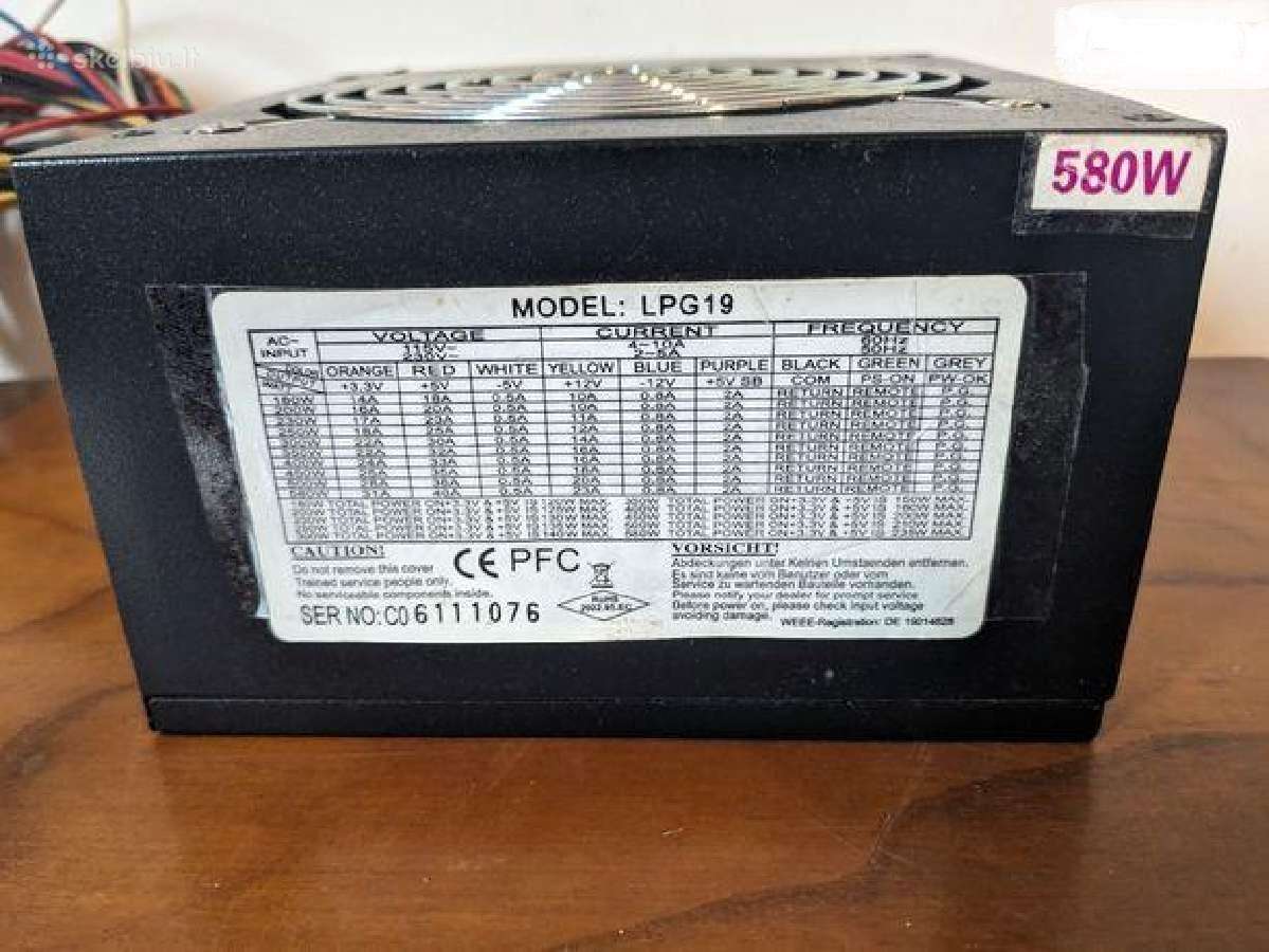 Psu nuo 630w iki 250w ir korpusai ir kitos dalys - nuotraukos Nr. 4