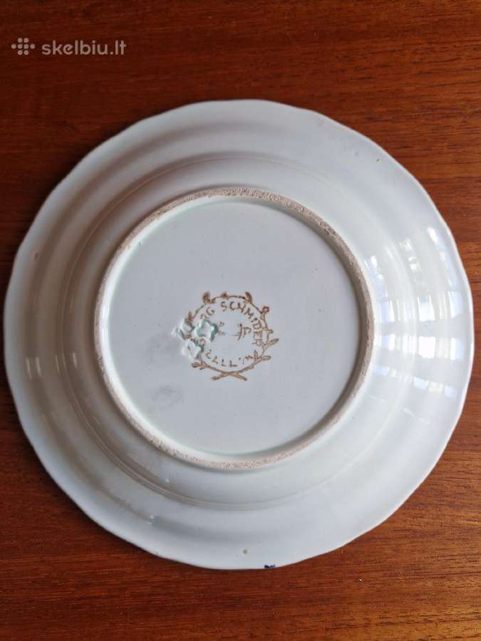 Antikvarinė Georg Schmider (Zel Majolica) lėkštė, - nuotraukos Nr. 3