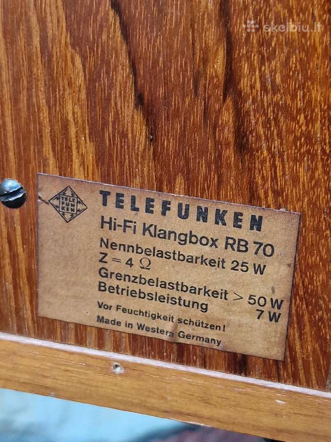 Vintažinės mid century garso kolonėlės Telefunken - nuotraukos Nr. 9