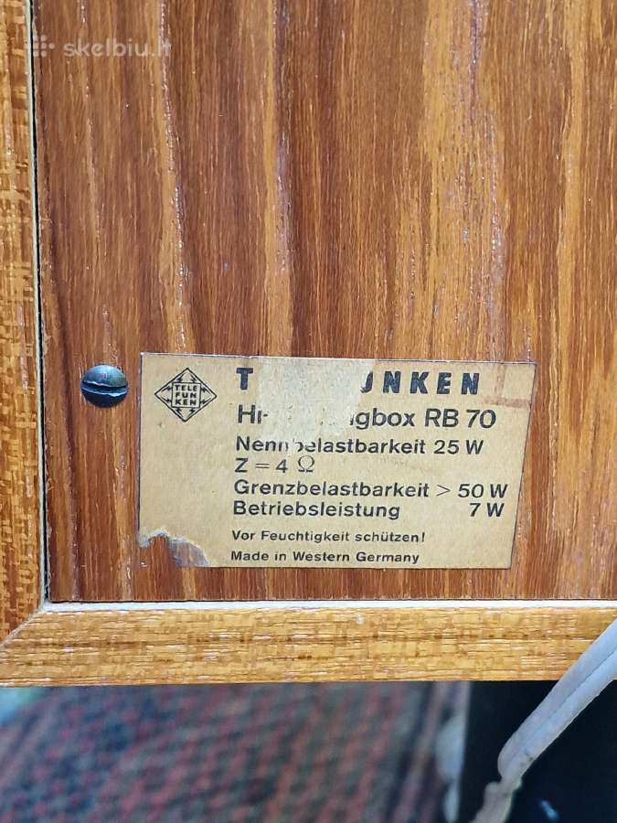 Vintažinės mid century garso kolonėlės Telefunken - nuotraukos Nr. 10