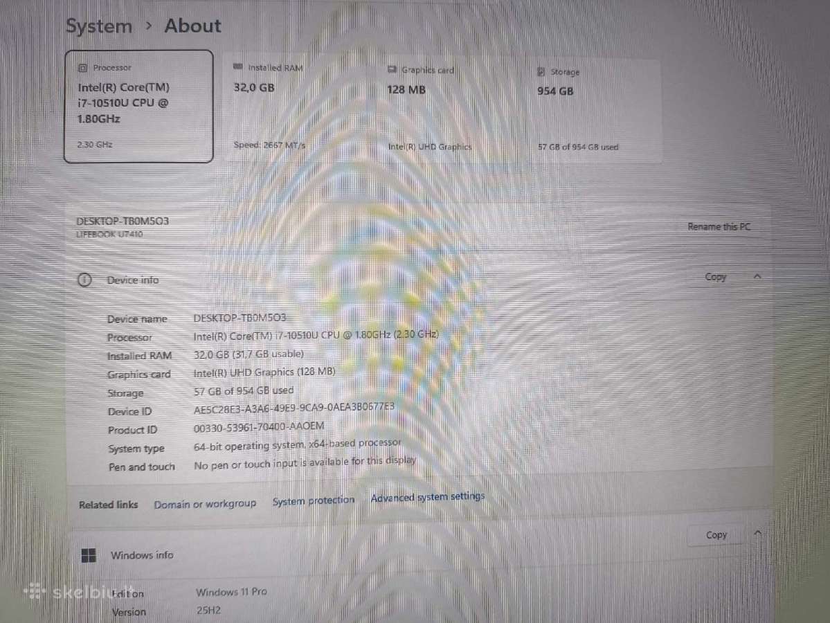 Lifebook U7410 14 Fhd Ips i7-10510u 32gb 1tb SSD, - nuotraukos Nr. 4
