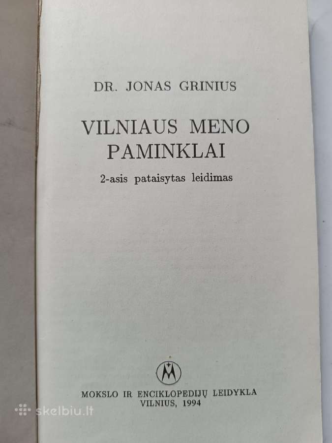 Vilniaus meno paminklai. J. Grinius - nuotraukos Nr. 2