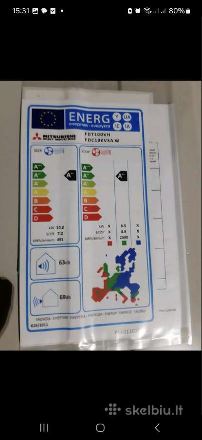 Oro kondicionerius Mitsubishi Fdc100vsa-w - nuotraukos Nr. 4