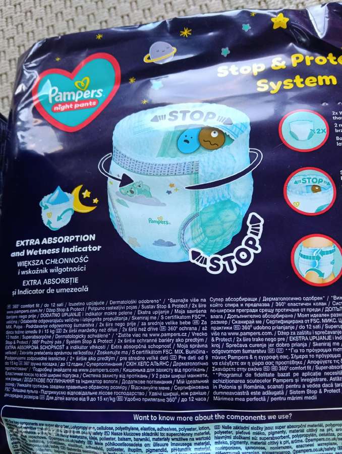 Pampers naktinės sauskelnės-kelnaitės - nuotraukos Nr. 3