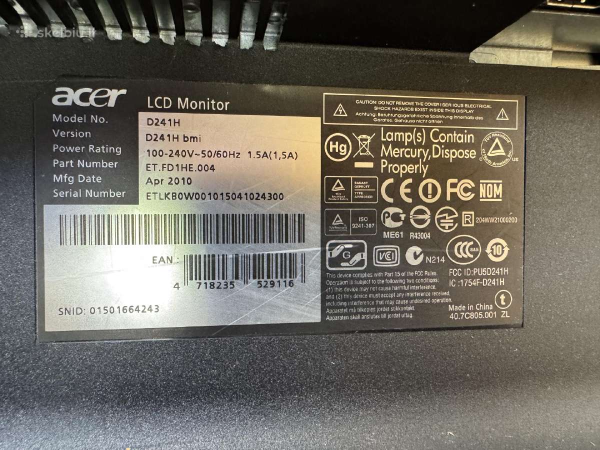 Acer D241h - nuotraukos Nr. 3