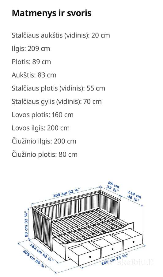 Hemnes Kušetė - nuotraukos Nr. 6