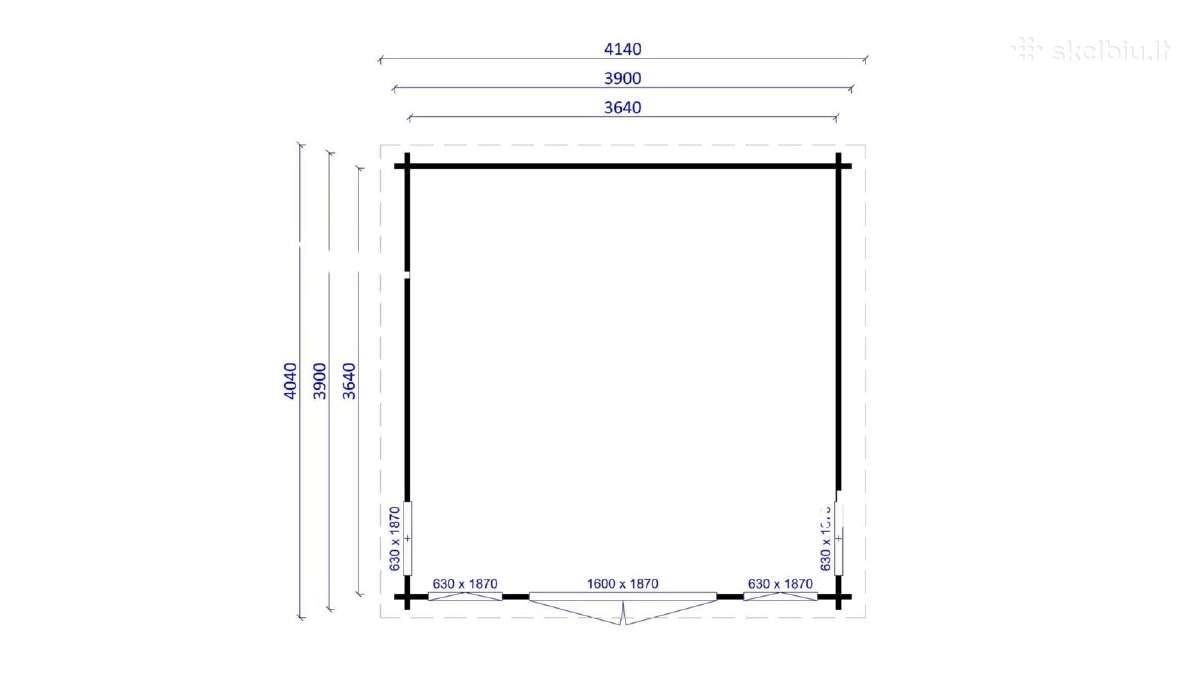 Medinis sodo namelis „solix“ 390x300 cm, 40 mm - nuotraukos Nr. 2