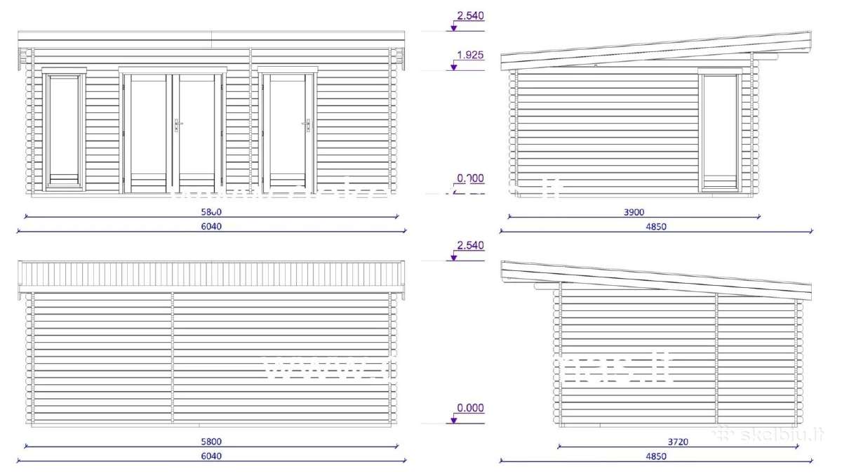 Medinis sodo namelis „Vitra Plus“580x390 cm, 40 mm - nuotraukos Nr. 4