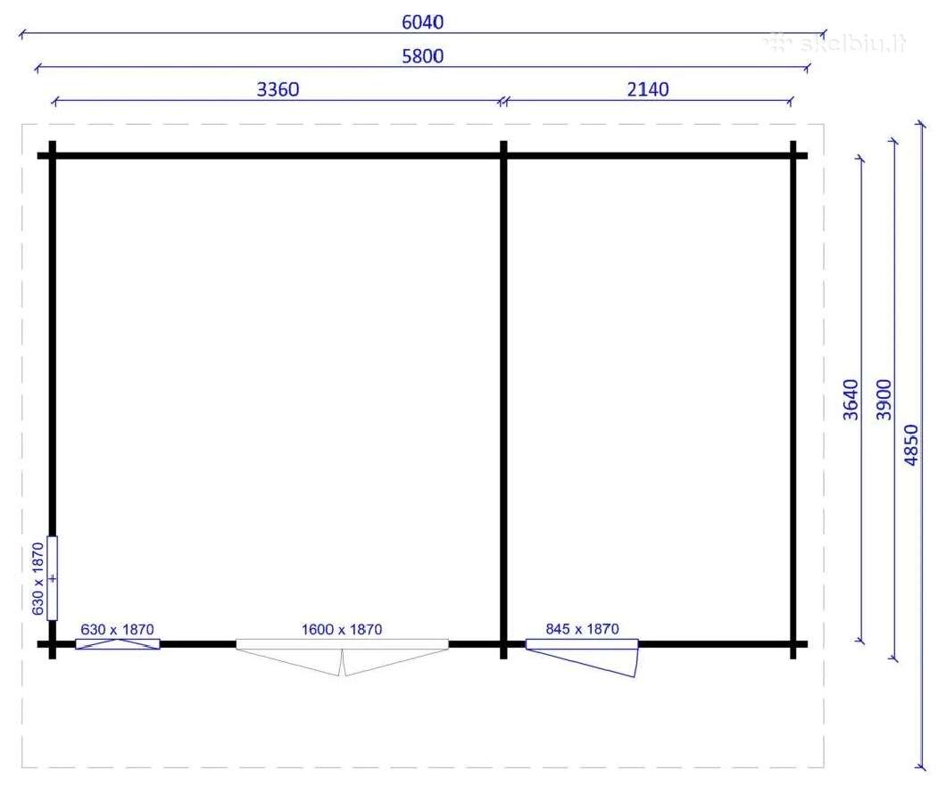 Medinis sodo namelis „Vitra Plus“580x390 cm, 40 mm - nuotraukos Nr. 5
