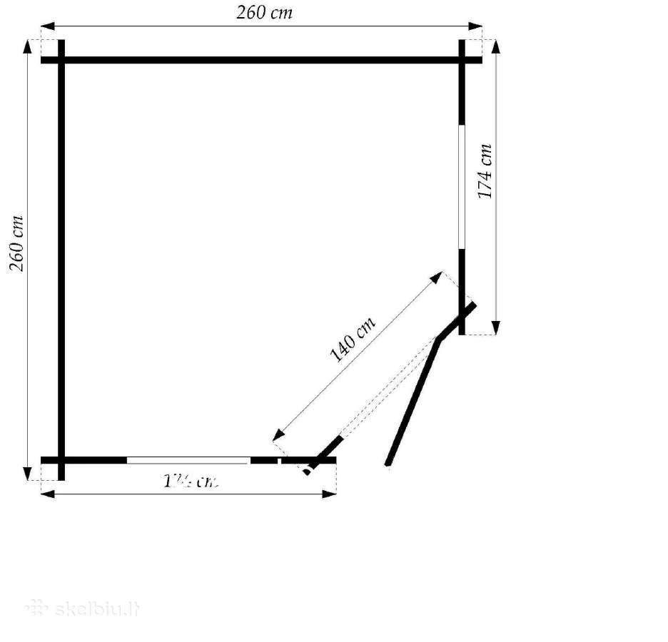 Kampinis medinis sodo namelis 28 mm, 260x260 cm - nuotraukos Nr. 2