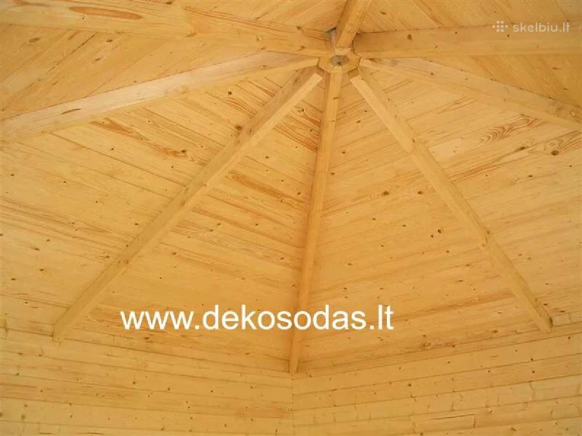 Kampinis medinis sodo namelis 28 mm, 260x260 cm - nuotraukos Nr. 5