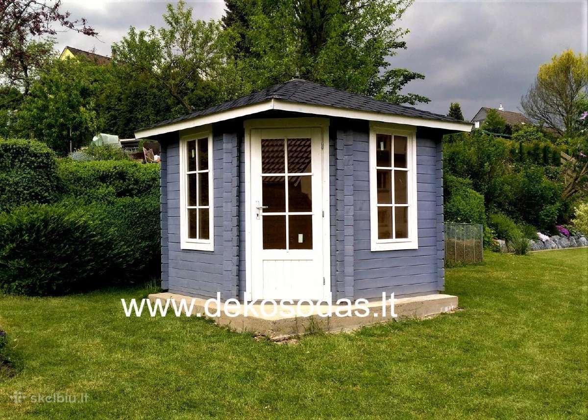 Kampinis medinis sodo namelis 28 mm, 260x260 cm - nuotraukos Nr. 4