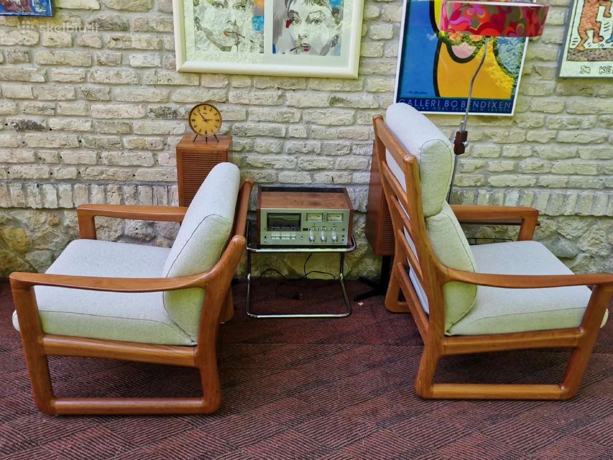 Prabangūs mid century tikmedžio masyvo foteliai - nuotraukos Nr. 2