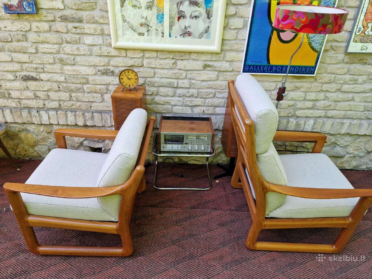 Prabangūs mid century tikmedžio masyvo foteliai - nuotraukos Nr. 10