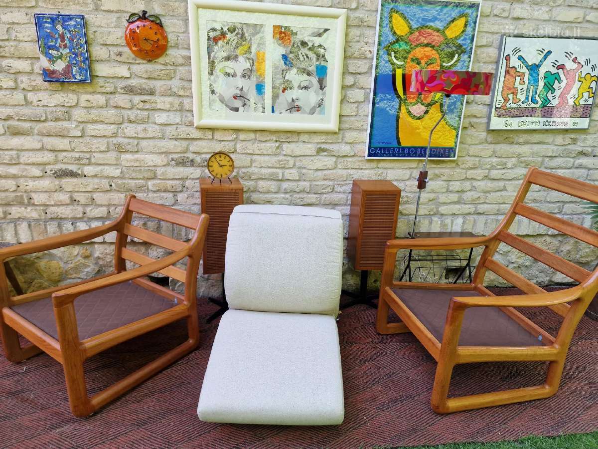 Prabangūs mid century tikmedžio masyvo foteliai - nuotraukos Nr. 28
