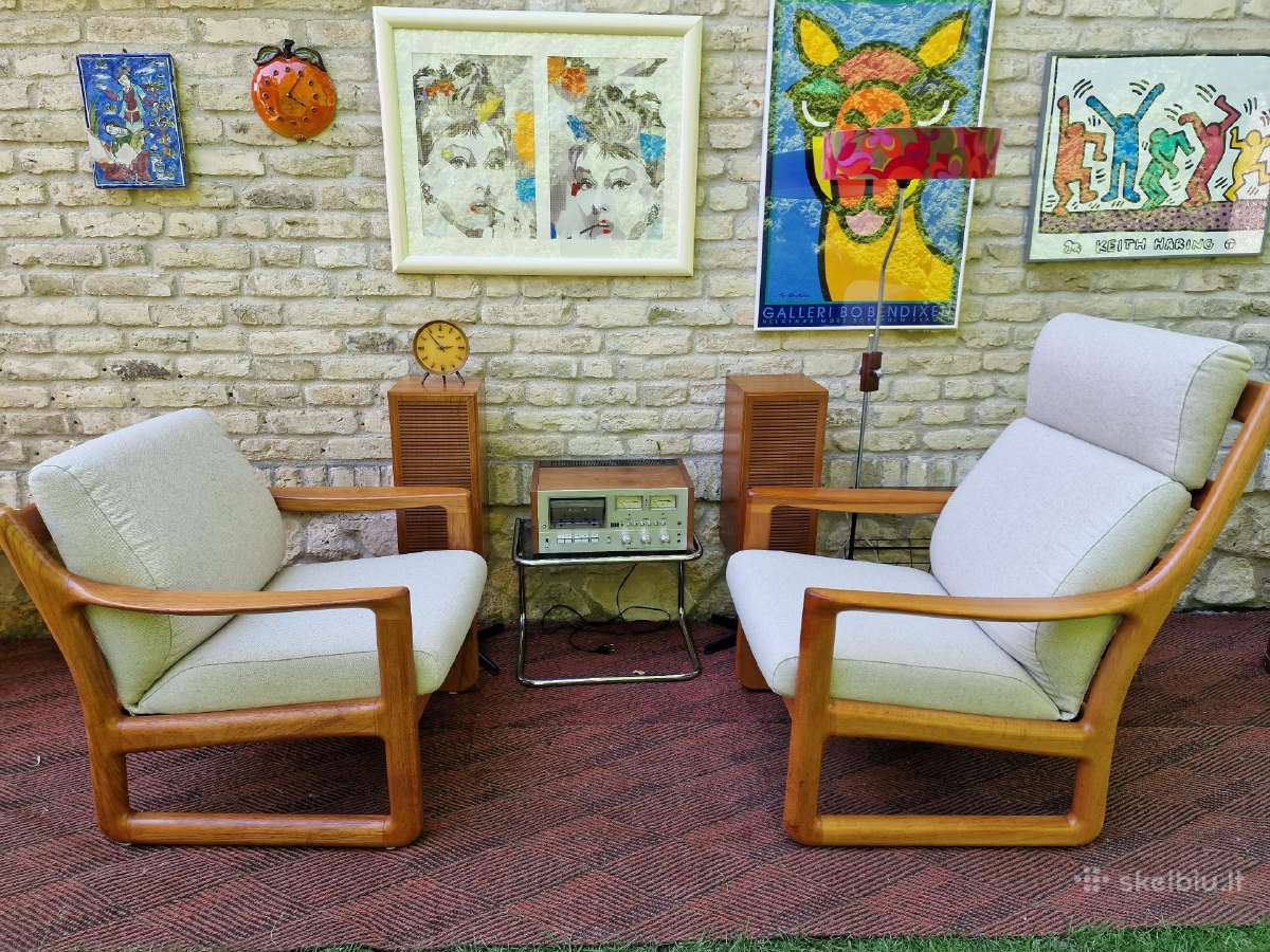 Prabangūs mid century tikmedžio masyvo foteliai - nuotraukos Nr. 37