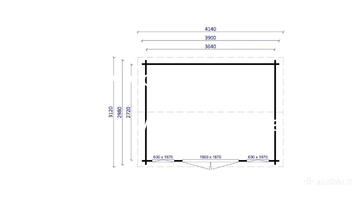 Medinis sodo namelis „trend“ 40 mm, 390x300 cm - nuotraukos Nr. 4