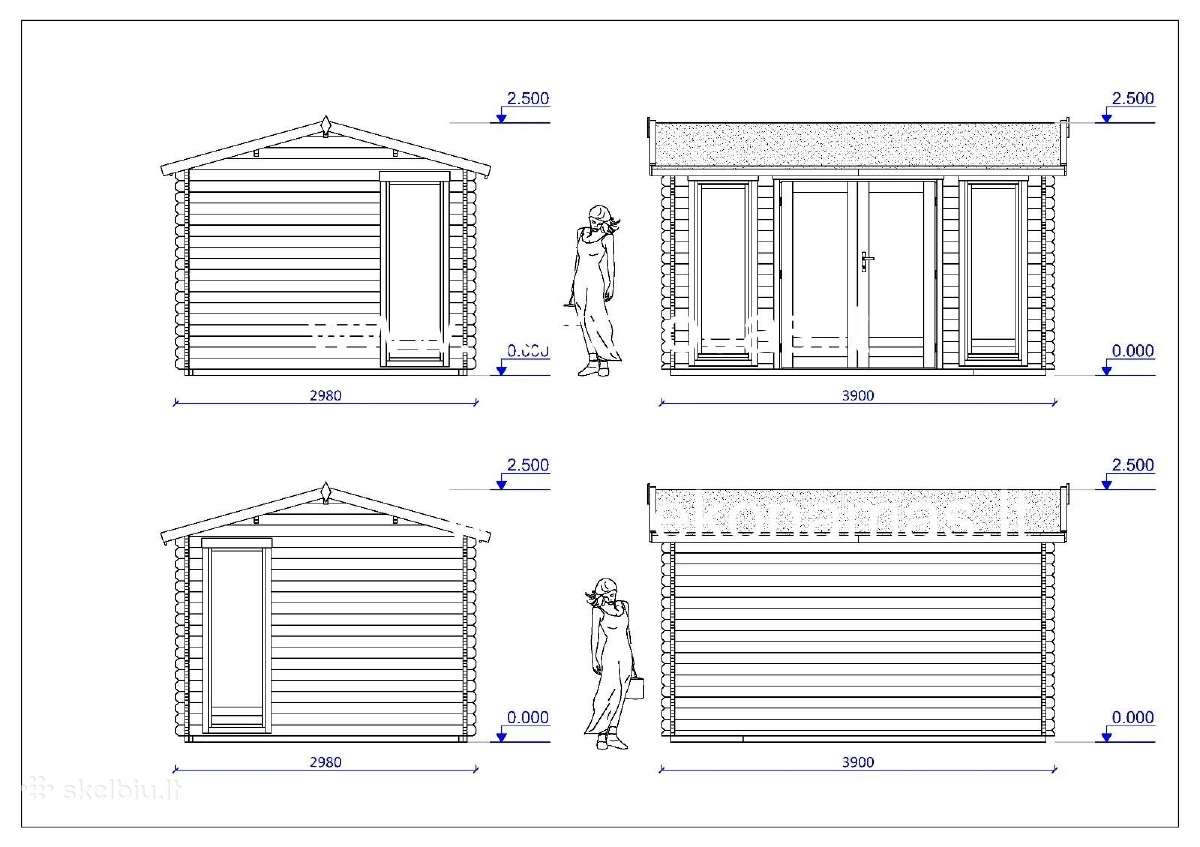 Medinis sodo namelis „trend“ 40 mm, 390x300 cm - nuotraukos Nr. 6