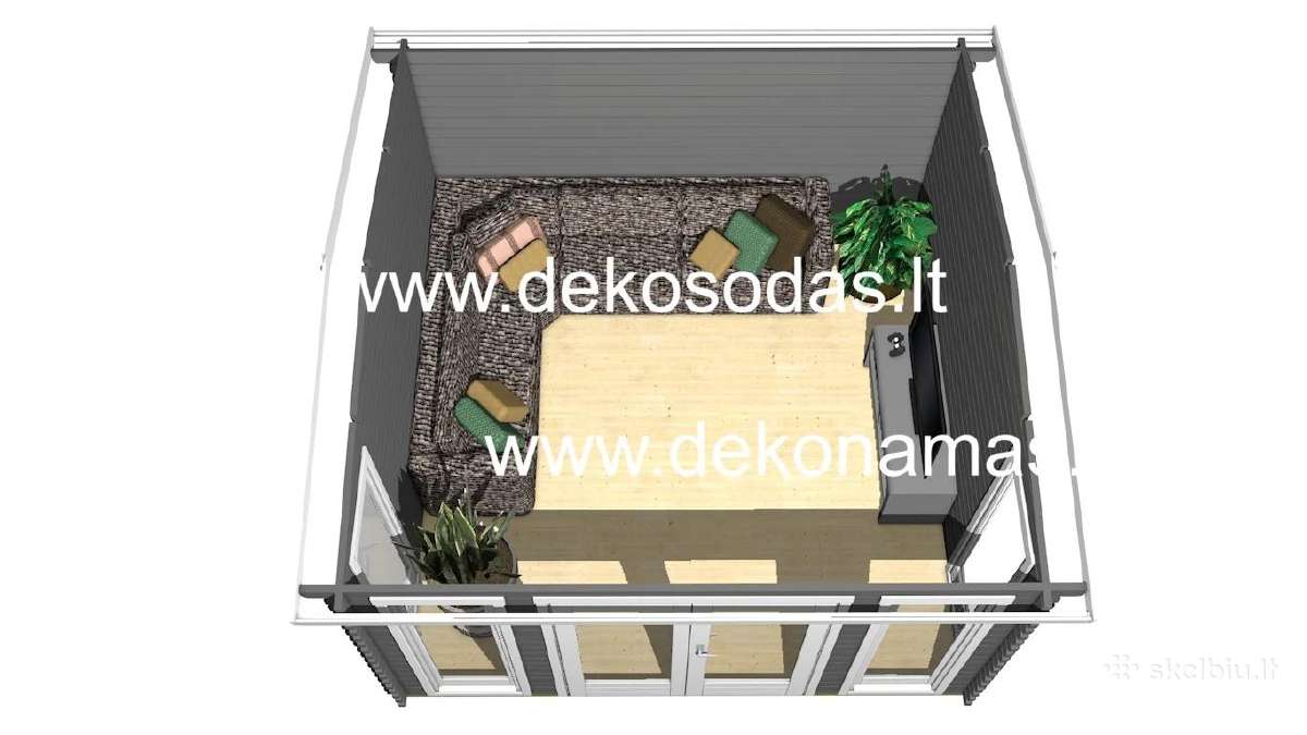 Medinis sodo namelis „trend“ 40 mm, 390x300 cm - nuotraukos Nr. 7