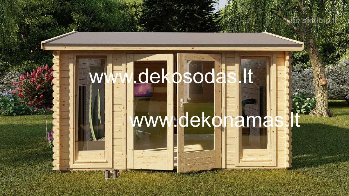 Medinis sodo namelis „trend“ 40 mm, 390x300 cm - nuotraukos Nr. 2