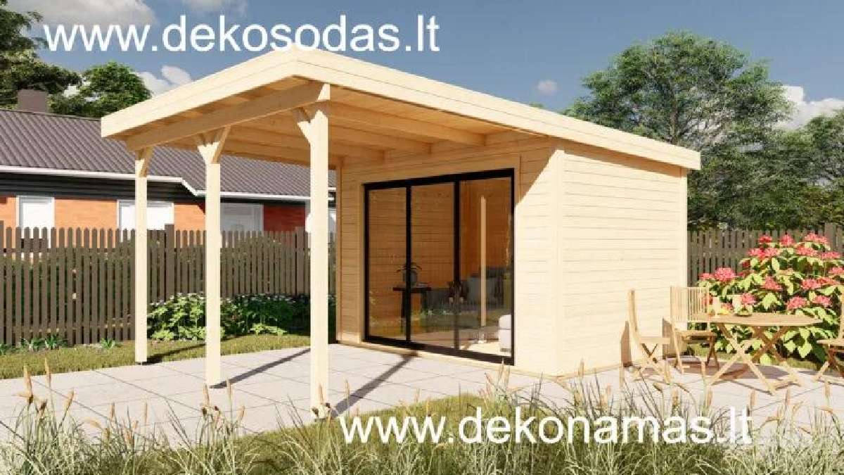 Medinis sodo namelis „lifer“ 28 mm, 360x365 cm - nuotraukos Nr. 3