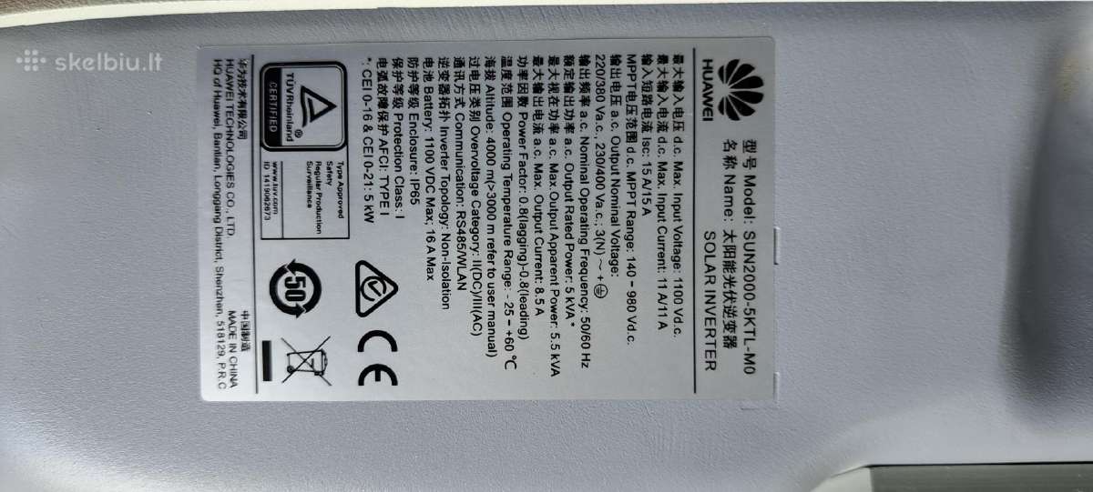 Trifazis hibridinis inverteris Huawei Sun2000-5ktl - nuotraukos Nr. 2