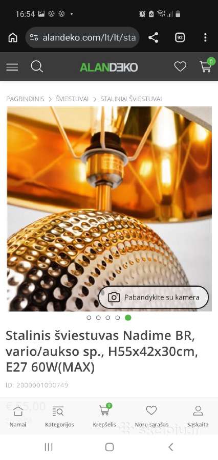 Stalinis šviestuvas Nadime Br vario/aukso 55/42/30 - nuotraukos Nr. 3
