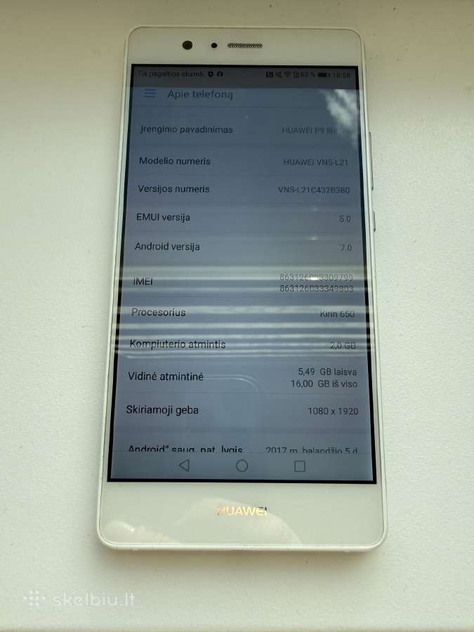 Huawei P9 Lite 2gb RAM / 16gb - nuotraukos Nr. 3