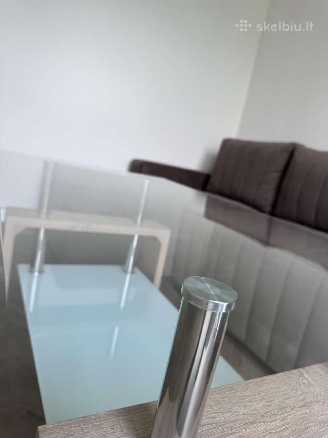 Kampinė sofa-lova + stiklinis kavos staliukas - nuotraukos Nr. 6