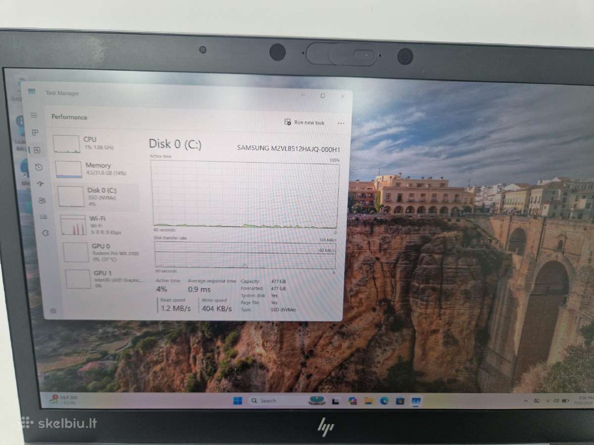 Hp Zbook 15u G5 - i7/8650 / 32gb RAM / 512 SSD - nuotraukos Nr. 11
