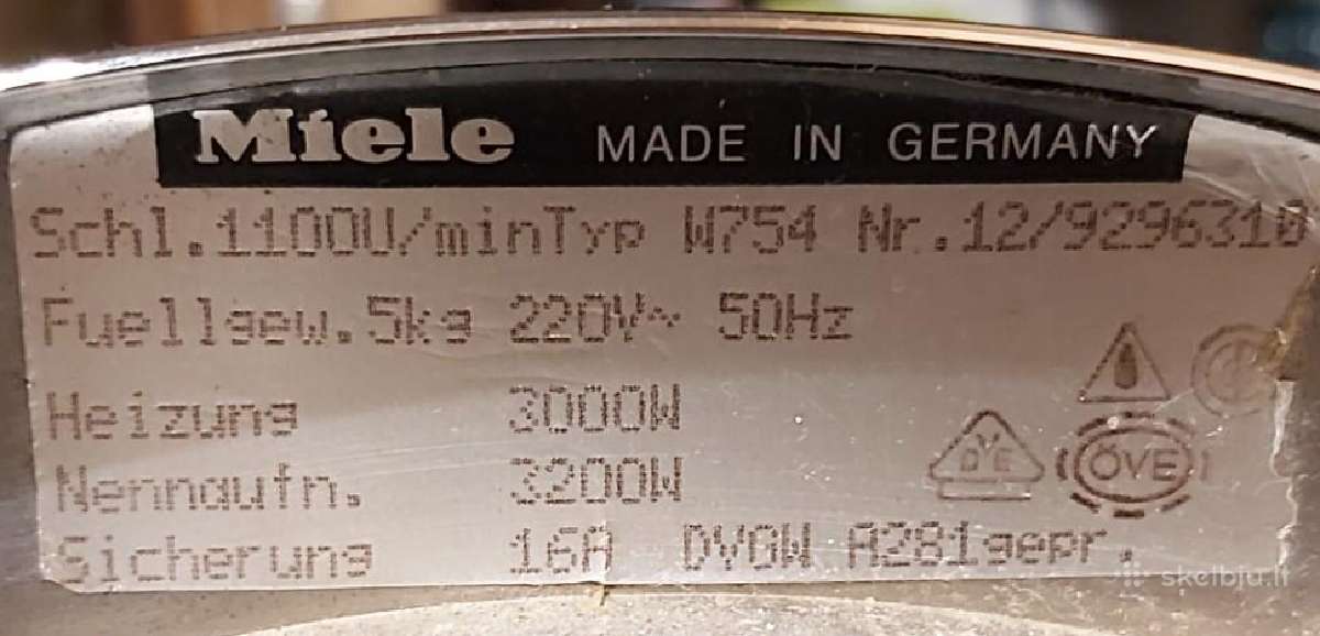Miele skalbimo mašina - nuotraukos Nr. 6