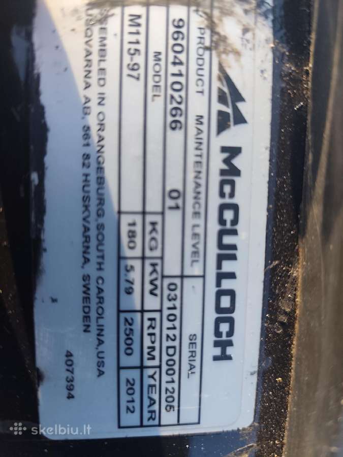 Naudotas sodo traktoriukas mcculloch - nuotraukos Nr. 7