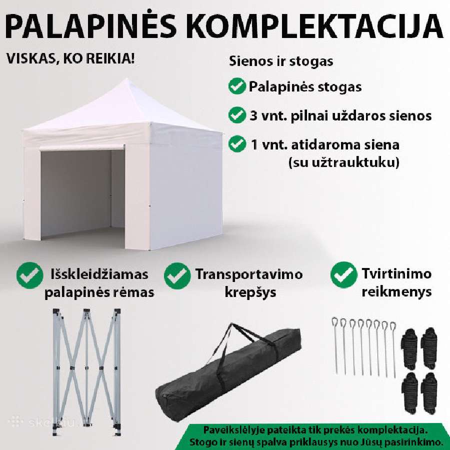 Prekybinė palapinė - Rinkitės spalvą, dydį - Nauja - nuotraukos Nr. 9