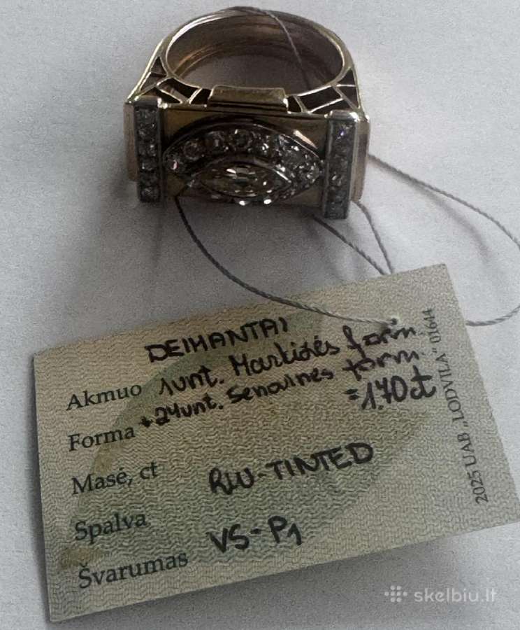 Auksinis žiedas su briliantais 1,7 ct - 4000 e - nuotraukos Nr. 8