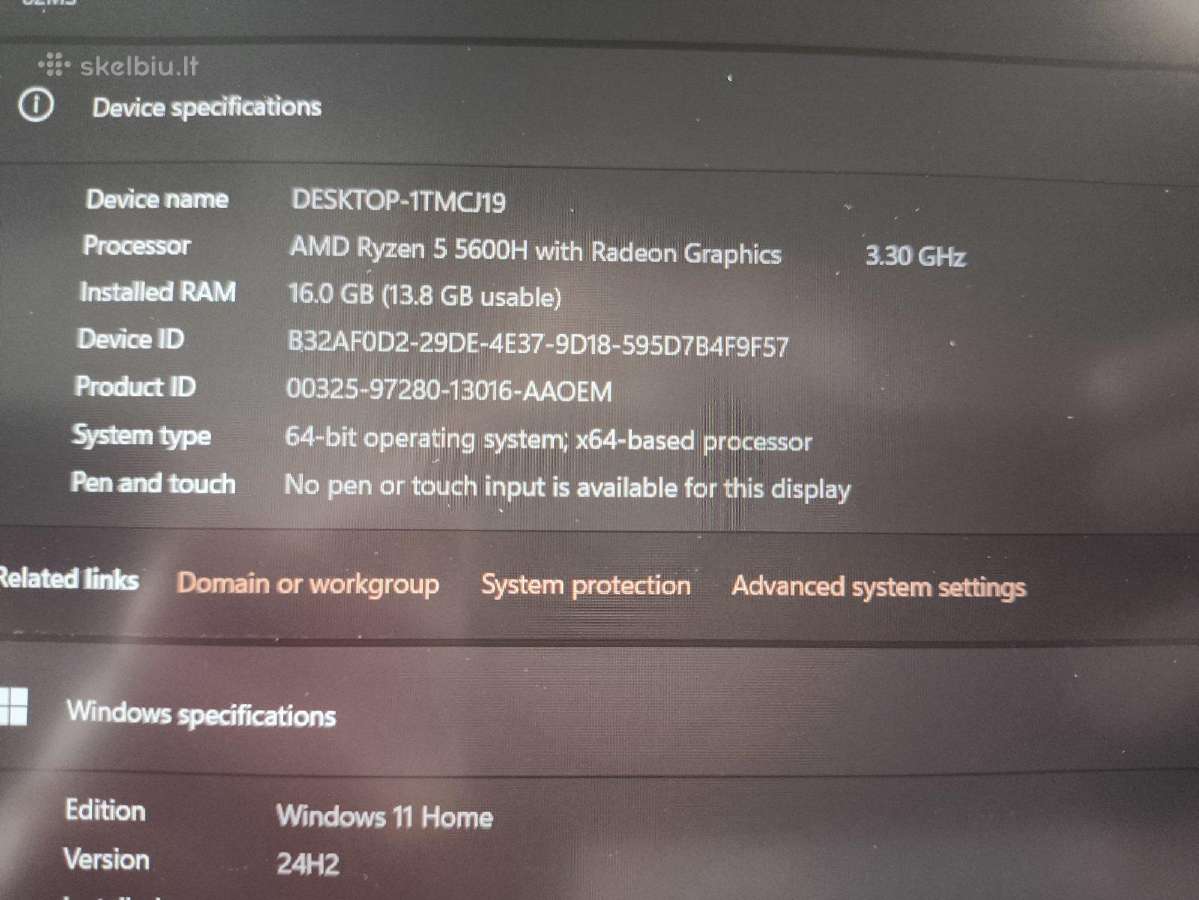 Lenovo 14.0 2.2k Ips 5 5600h 16gb 256gb SSD 21% - nuotraukos Nr. 4