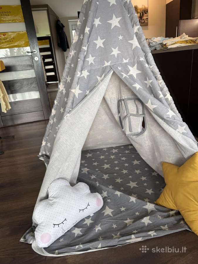 Tipi vaikiška palapinė Nukido, pilka - nuotraukos Nr. 2