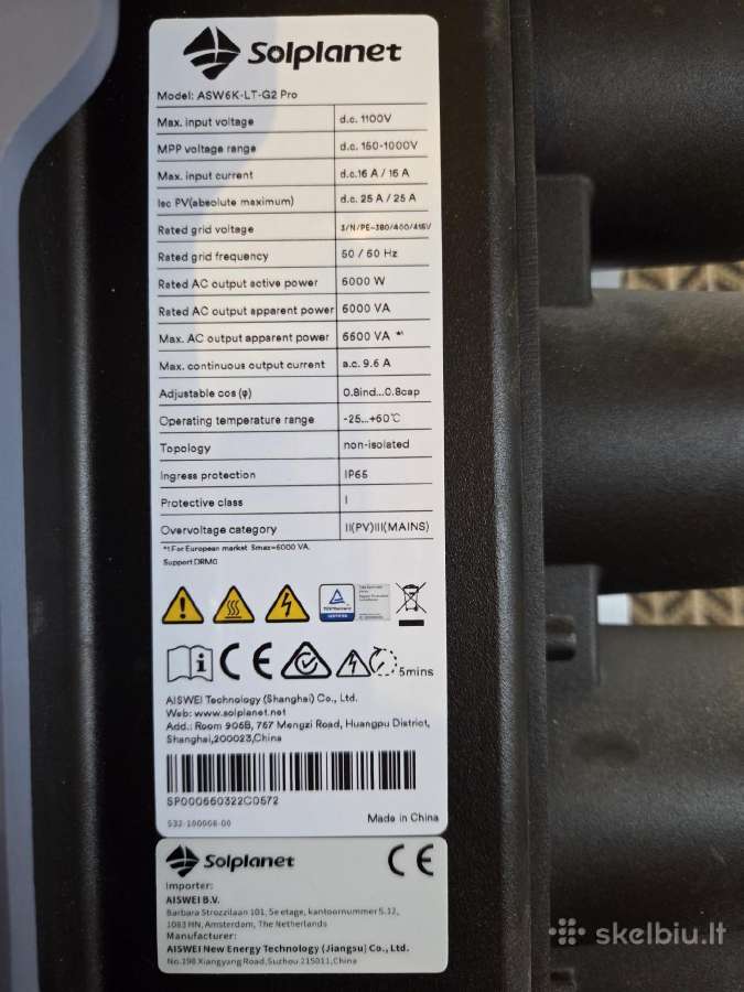 Inverteris Solplanet Asw6k-LT-g2 Pro - nuotraukos Nr. 5