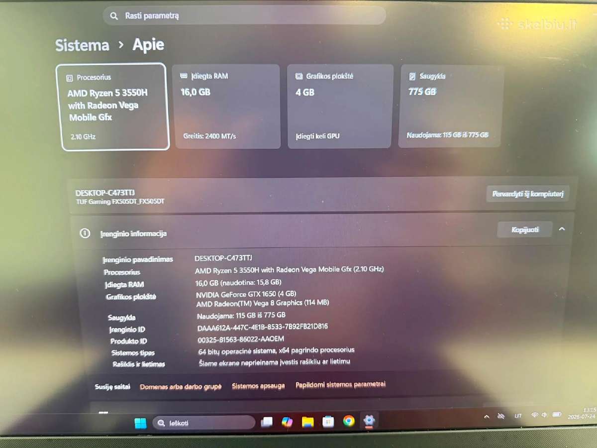Asus Tuf Gaming kompiuteriai +garantija - nuotraukos Nr. 3