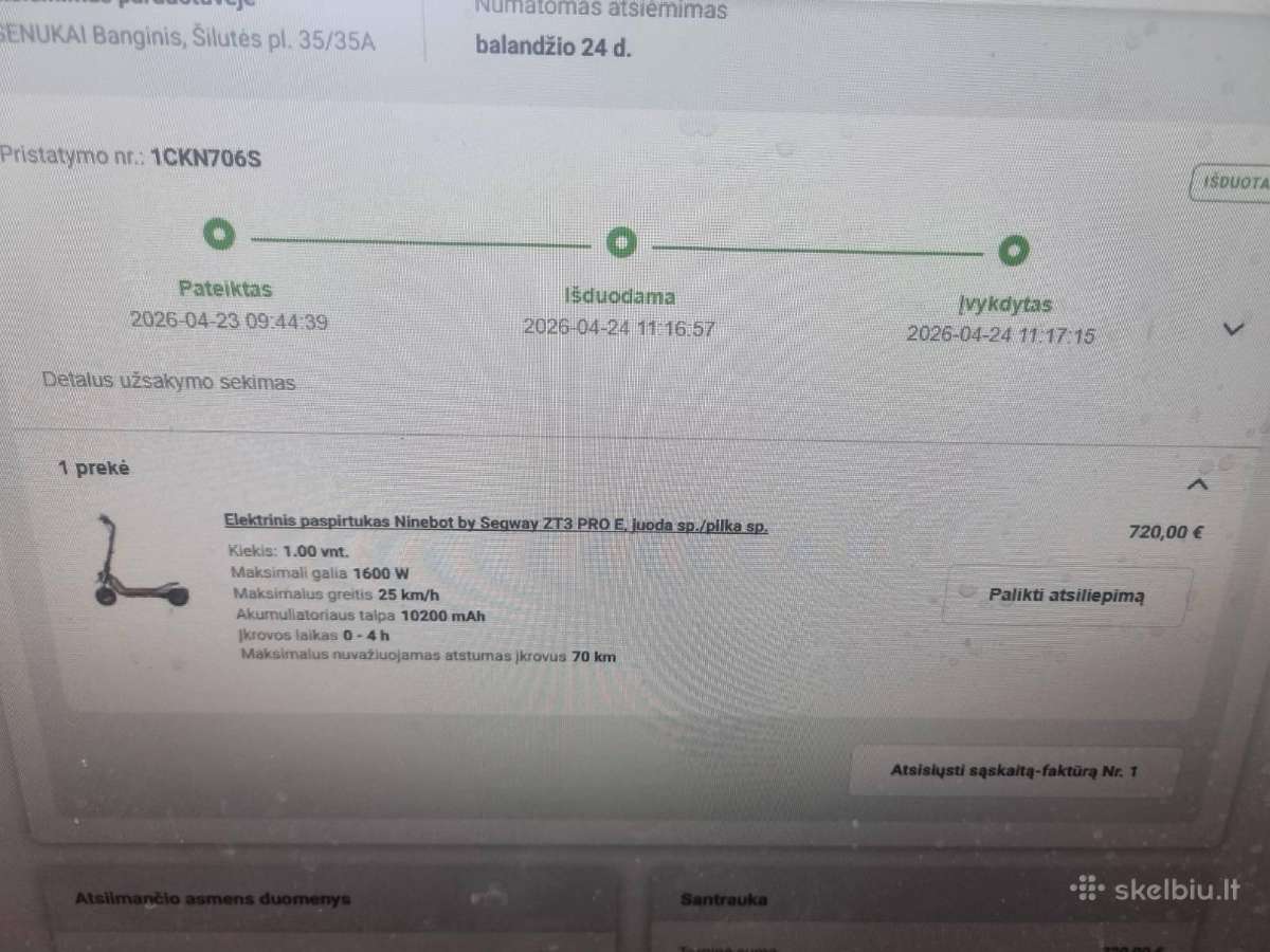 Segway Ninebot Zt3 Pro 2 Metu Garantija - nuotraukos Nr. 6